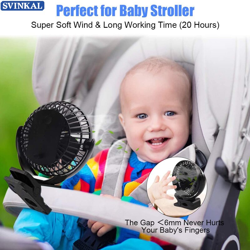 Rechargeable Clip On Buggy Fan